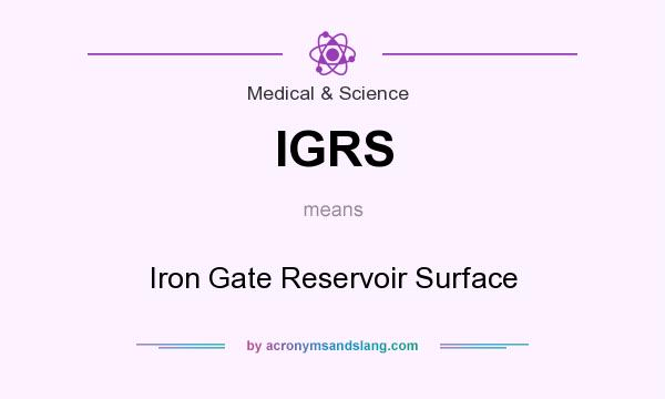 What does IGRS mean? It stands for Iron Gate Reservoir Surface