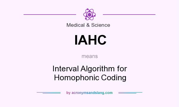 What does IAHC mean? It stands for Interval Algorithm for Homophonic Coding