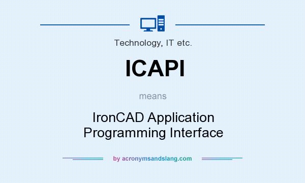 What does ICAPI mean? It stands for IronCAD Application Programming Interface