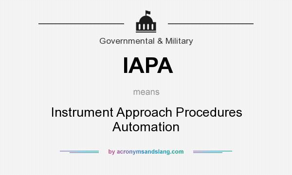 What does IAPA mean? It stands for Instrument Approach Procedures Automation
