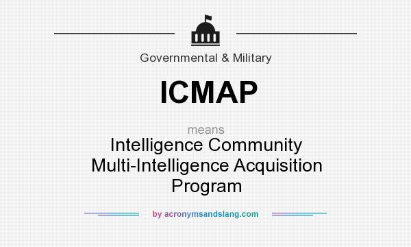 What does ICMAP mean? It stands for Intelligence Community Multi-Intelligence Acquisition Program