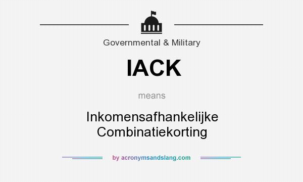What does IACK mean? It stands for Inkomensafhankelijke Combinatiekorting