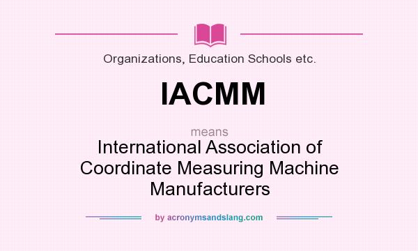 What does IACMM mean? It stands for International Association of Coordinate Measuring Machine Manufacturers
