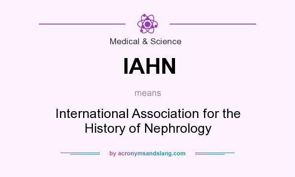 What does IAHN mean? It stands for International Association for the History of Nephrology