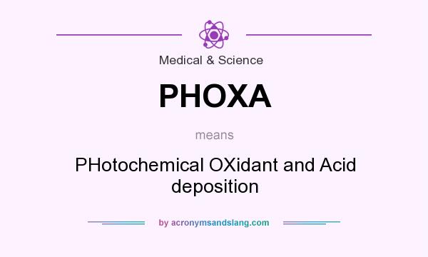 What does PHOXA mean? It stands for PHotochemical OXidant and Acid deposition