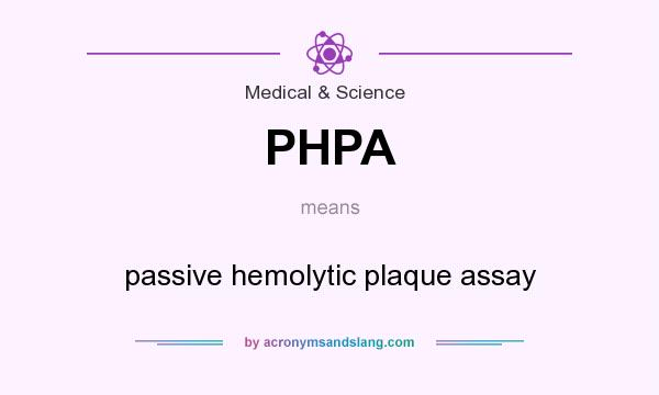 What does PHPA mean? It stands for passive hemolytic plaque assay