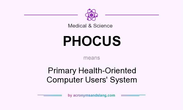 What does PHOCUS mean? It stands for Primary Health-Oriented Computer Users` System