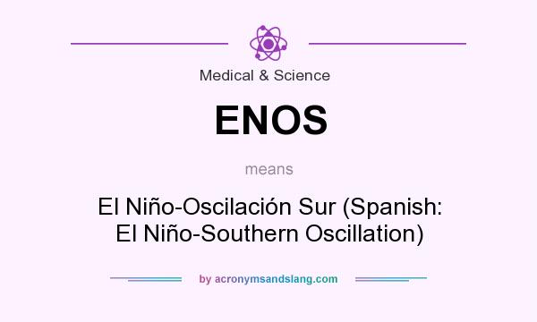 What does ENOS mean? It stands for El Niño-Oscilación Sur (Spanish: El Niño-Southern Oscillation)