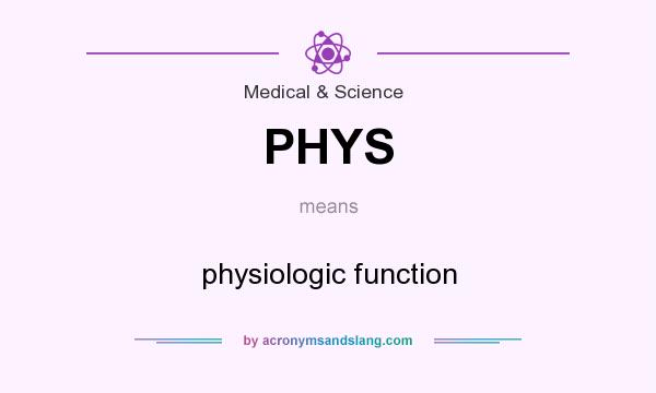 What does PHYS mean? It stands for physiologic function