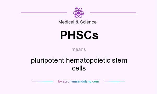 What does PHSCs mean? It stands for pluripotent hematopoietic stem cells