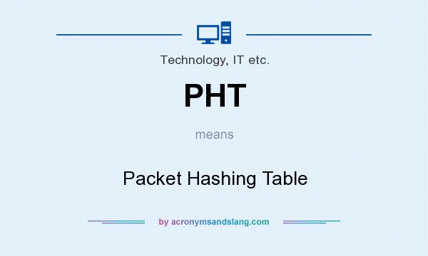 What does PHT mean? It stands for Packet Hashing Table
