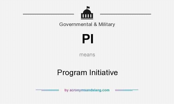 What does PI mean? It stands for Program Initiative