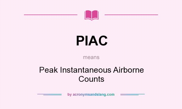 What does PIAC mean? It stands for Peak Instantaneous Airborne Counts