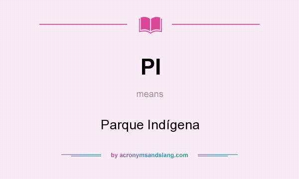 What does PI mean? It stands for Parque Indígena