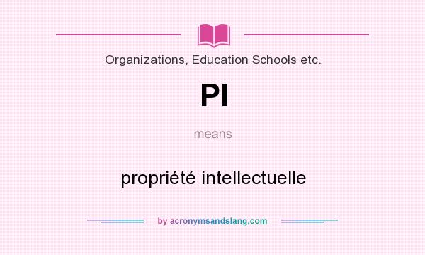 What does PI mean? It stands for propriété intellectuelle
