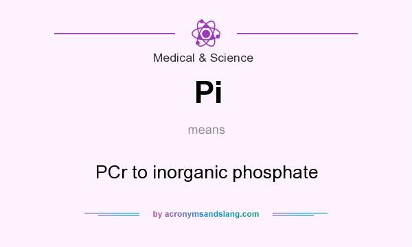 What does Pi mean? It stands for PCr to inorganic phosphate