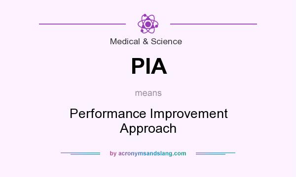 What does PIA mean? It stands for Performance Improvement Approach