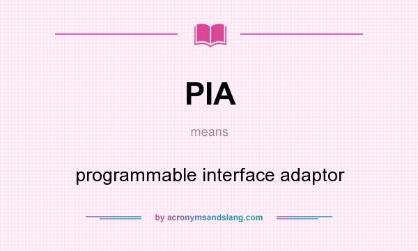 What does PIA mean? It stands for programmable interface adaptor