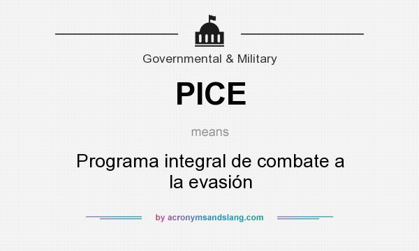 What does PICE mean? It stands for Programa integral de combate a la evasión