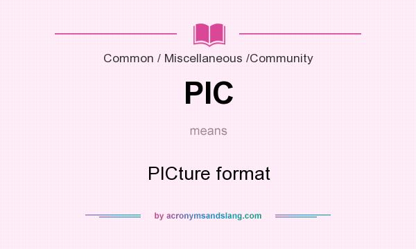 What does PIC mean? It stands for PICture format
