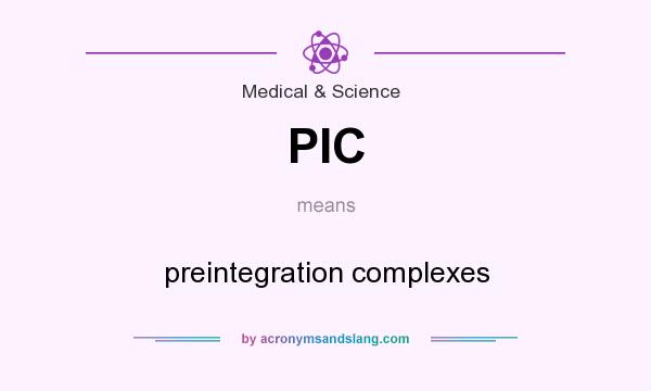 What does PIC mean? It stands for preintegration complexes