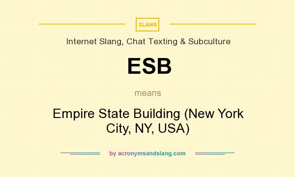 What does ESB mean? It stands for Empire State Building (New York City, NY, USA)