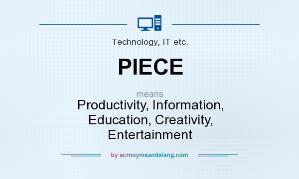 What does PIECE mean? It stands for Productivity, Information, Education, Creativity, Entertainment