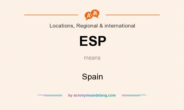 What does ESP mean? It stands for Spain
