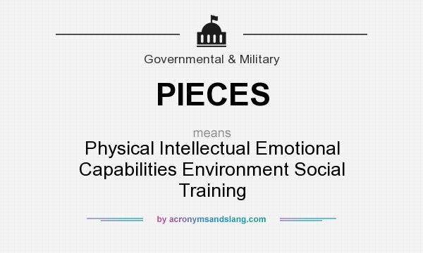 What does PIECES mean? It stands for Physical Intellectual Emotional Capabilities Environment Social Training