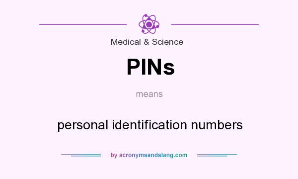 What does PINs mean? It stands for personal identification numbers