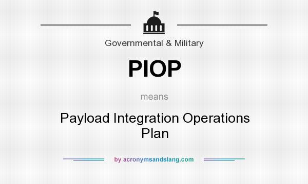 What does PIOP mean? It stands for Payload Integration Operations Plan