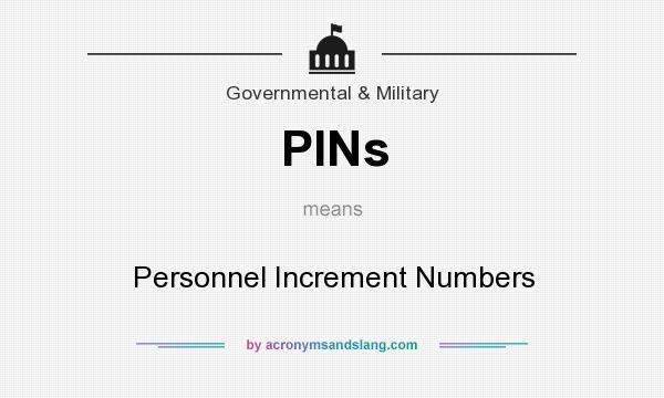 What does PINs mean? It stands for Personnel Increment Numbers