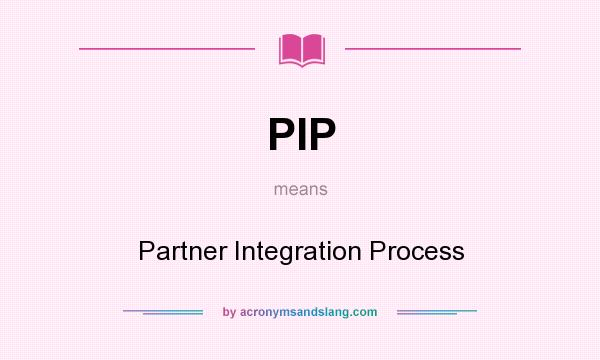 What does PIP mean? It stands for Partner Integration Process