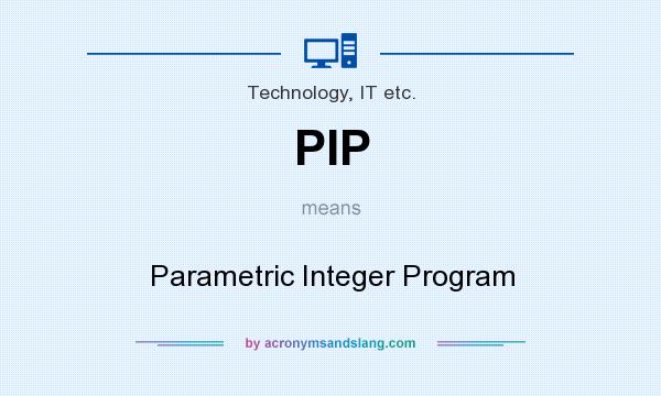 What does PIP mean? It stands for Parametric Integer Program