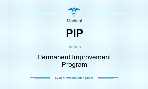 What does PIP mean? It stands for Permanent Improvement Program