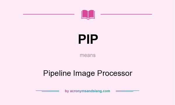 What does PIP mean? It stands for Pipeline Image Processor