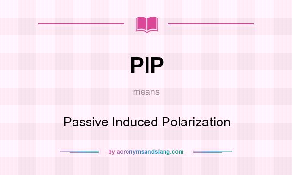 What does PIP mean? It stands for Passive Induced Polarization