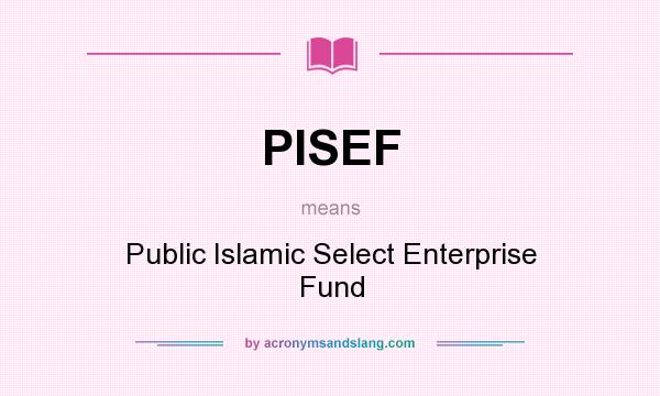 What does PISEF mean? It stands for Public Islamic Select Enterprise Fund