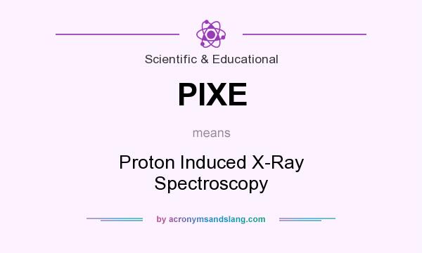 What does PIXE mean? It stands for Proton Induced X-Ray Spectroscopy