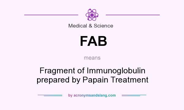 What does FAB mean? It stands for Fragment of Immunoglobulin prepared by Papain Treatment