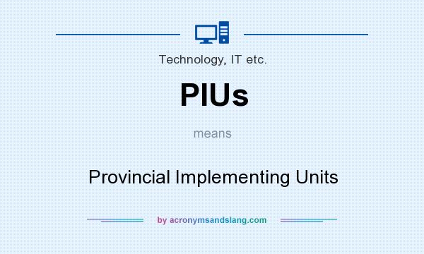 What does PIUs mean? It stands for Provincial Implementing Units