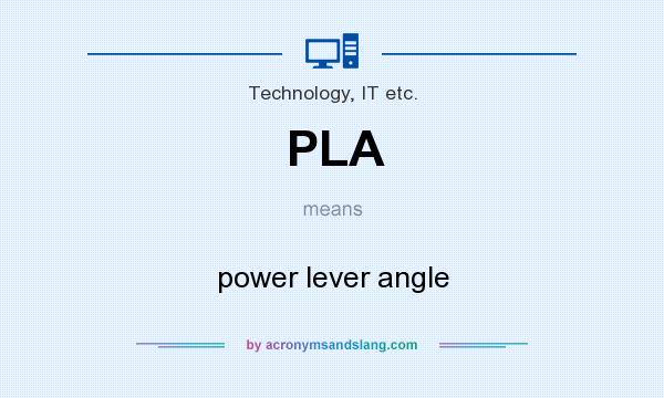 What does PLA mean? It stands for power lever angle