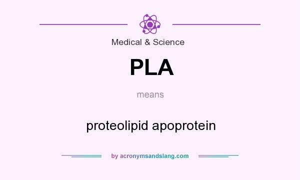What does PLA mean? It stands for proteolipid apoprotein