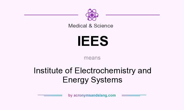 What does IEES mean? It stands for Institute of Electrochemistry and Energy Systems