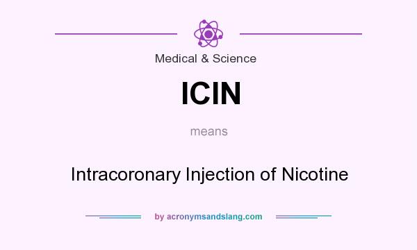 What does ICIN mean? It stands for Intracoronary Injection of Nicotine