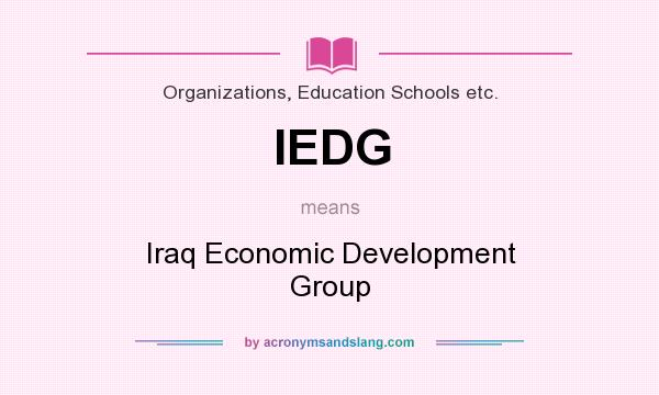 What does IEDG mean? It stands for Iraq Economic Development Group