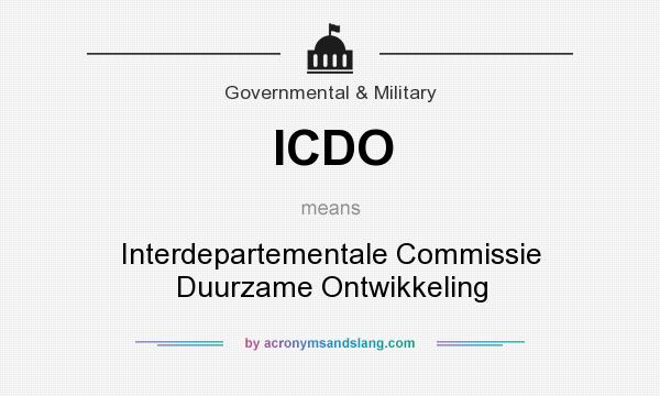 What does ICDO mean? It stands for Interdepartementale Commissie Duurzame Ontwikkeling