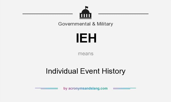 What does IEH mean? It stands for Individual Event History