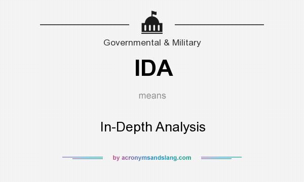 What does IDA mean? It stands for In-Depth Analysis