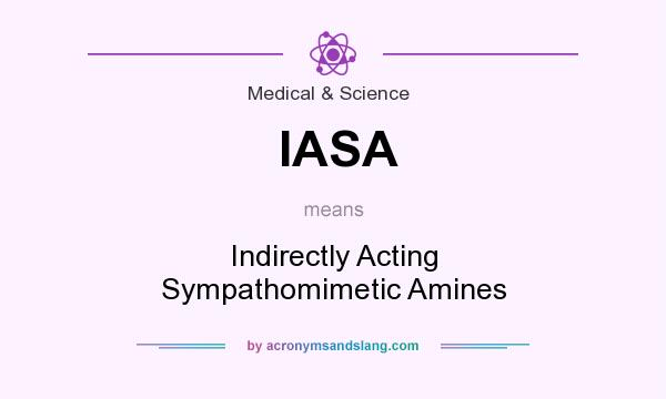 What does IASA mean? It stands for Indirectly Acting Sympathomimetic Amines